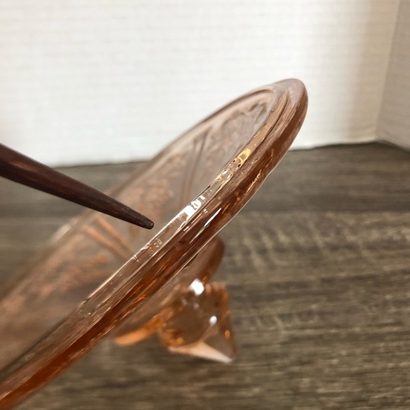 Vtg Federal Glass Pink Sharon Cabbage Rose Covered Candy Dish - Picture 10 of 14